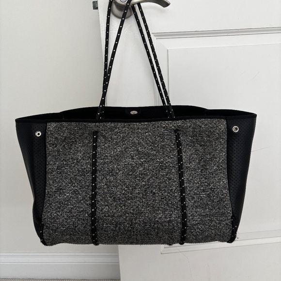 Haute Shore Neoprene Tote Grey and Black - Picture 2 of 3